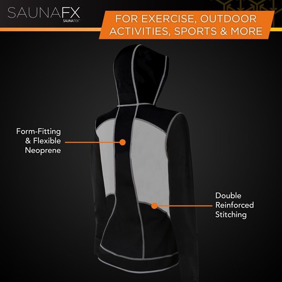 WOMEN'S Neoprene Sauna Hooded Jacket L - Picture 9 of 13